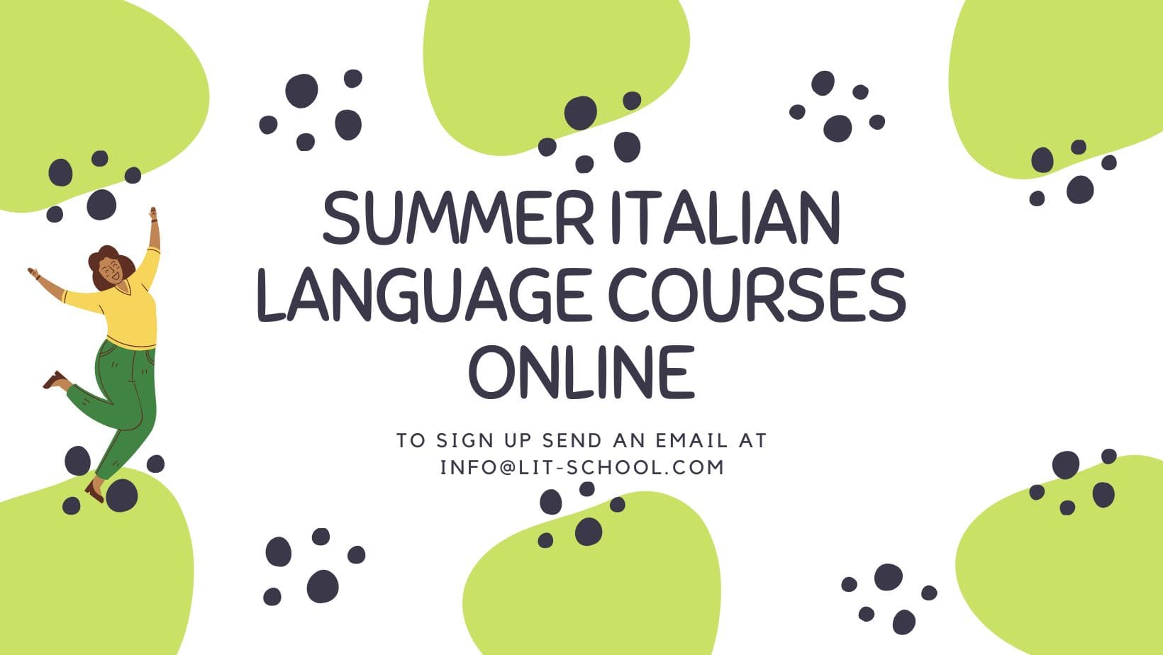 Banner for the summer Italian course